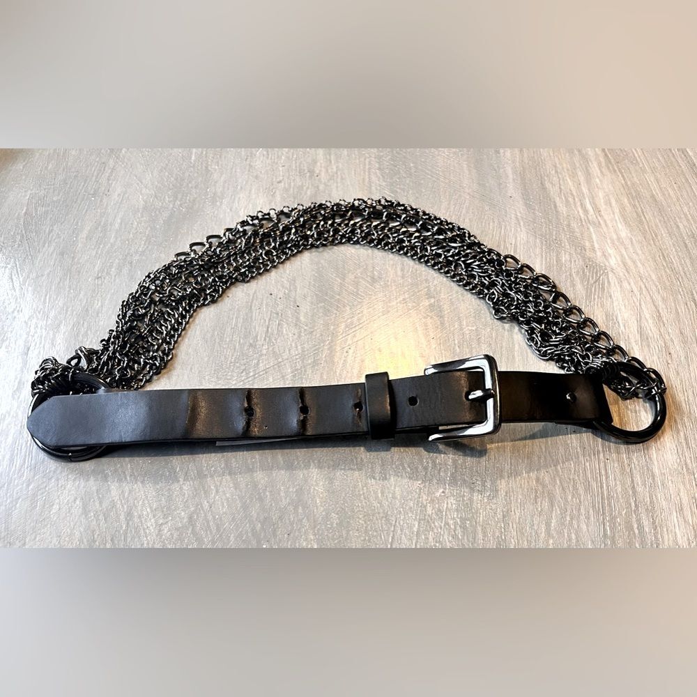 Black Belt with Chain by Ann Talor LOFT Size XS LOFT accessory